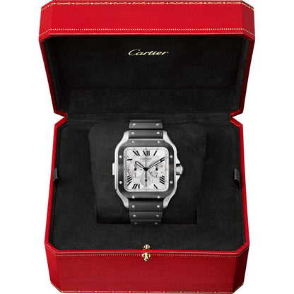 Cartier Santos Chronograph Black Bezel