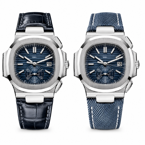 Patek Philippe 2-Strap Set – Leather & Denim Strap