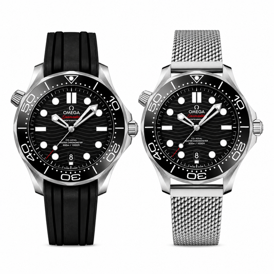 Omega 2-Strap Set – Milanese Steel & Rubber