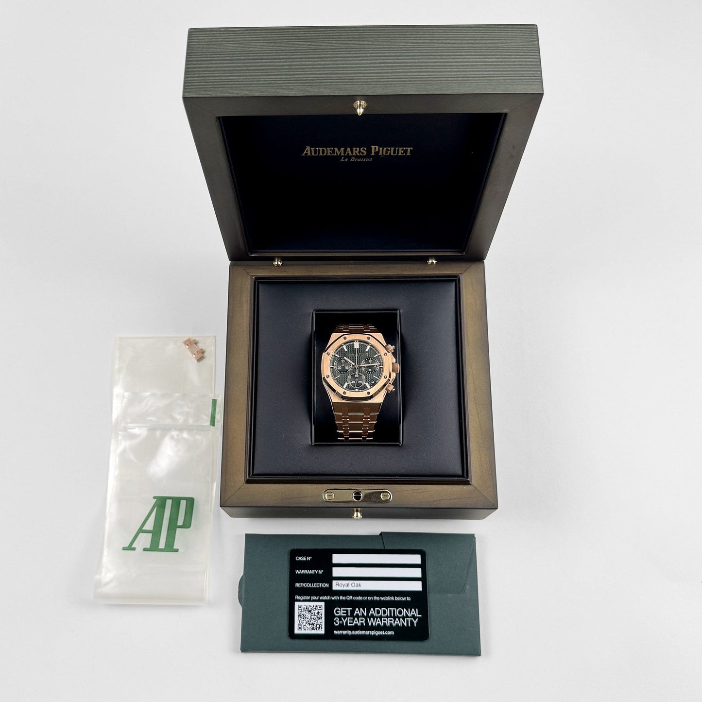 Audemars Piguet Royal Oak 26240OR.OO.1320OR.04 Chronograph '50th Anniversary' Rose Gold Khaki Green Dial (2022) Swiss 3285 Movement