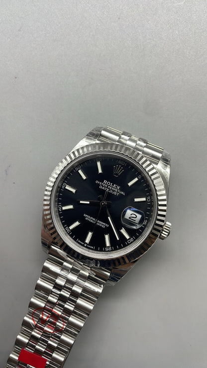 Rolex Datejust 41 – Black Dial VSF SUPER CLONE – 126334 – Fluted Bezel – Jubilee Bracelet