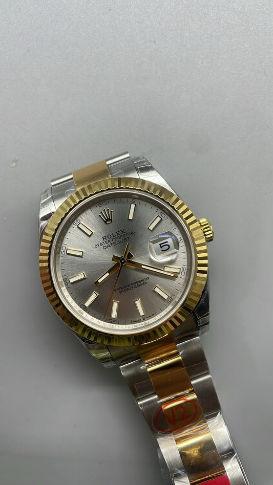 Rolex Datejust 41 – Silver Dial VSF SUPER CLONE – 126333 – Fluted Bezel – Oyster Bracelet