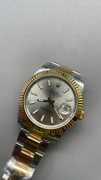 Rolex Datejust 41 – Silver Dial VSF SUPER CLONE – 126333 – Fluted Bezel – Oyster Bracelet
