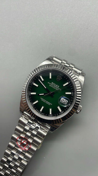 Rolex Datejust 41 – Green Dial VSF SUPER CLONE – 126334 – Fluted Bezel – Jubilee Bracelet