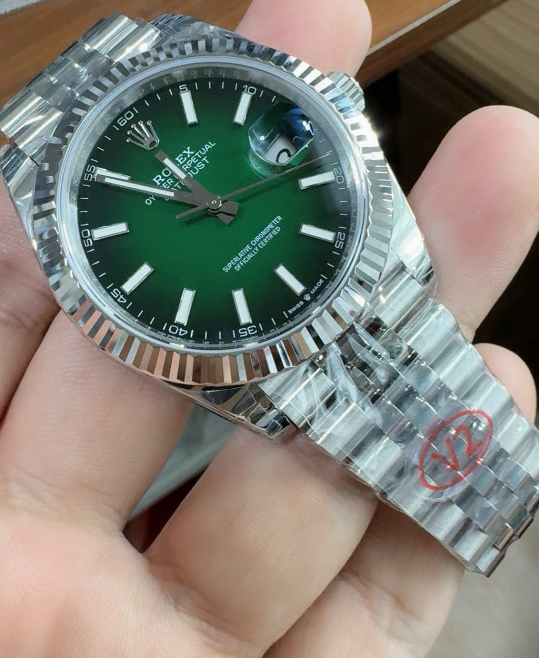 Rolex Datejust 41 – Green Dial VSF SUPER CLONE – 126334 – Fluted Bezel – Jubilee Bracelet