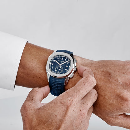 Patek Philippe Aquanaut 3285 V3 –  5968G-001 White Gold Blue Dial (2025)