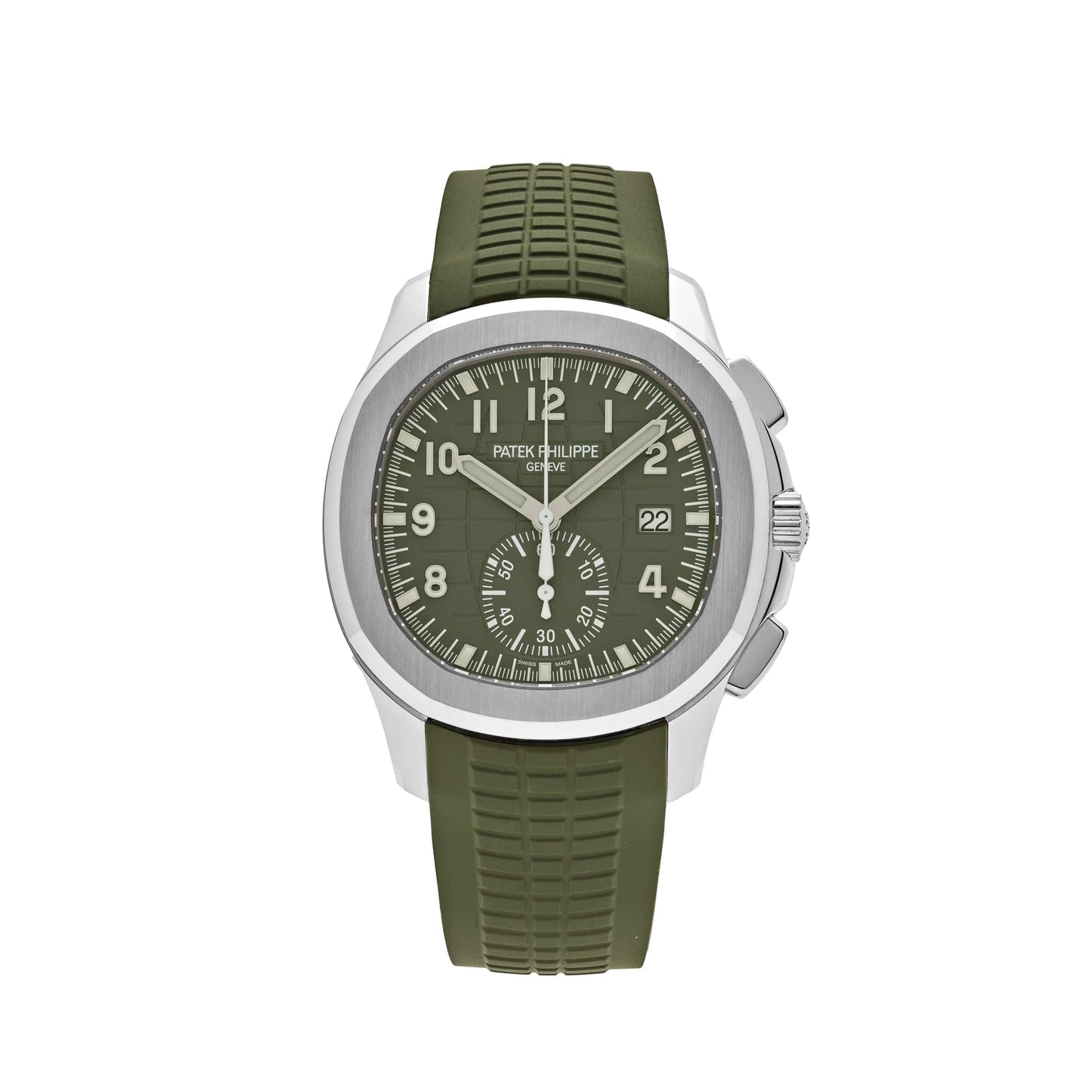 Patek Philippe Aquanaut 3285 V3 –  5968G-010 Chronograph White Gold Khaki Green Dial (2023)