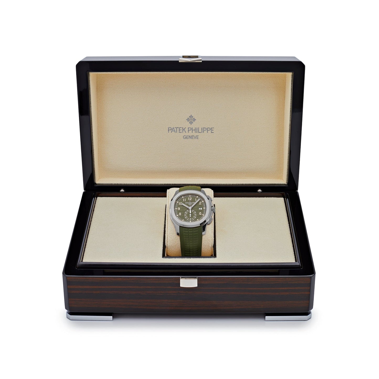 Patek Philippe Aquanaut 3285 V3 –  5968G-010 Chronograph White Gold Khaki Green Dial (2023)